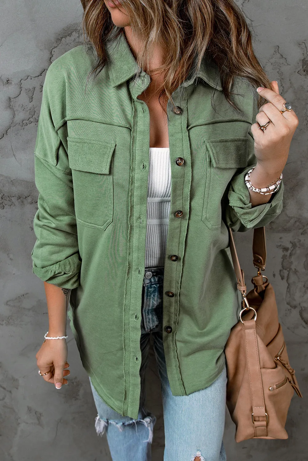 Daria Button Front Shacket - 4 Colors