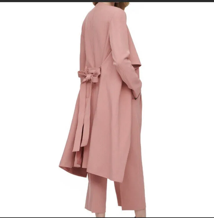 Dkny Draped-Lapel Trench Coat, Size 12