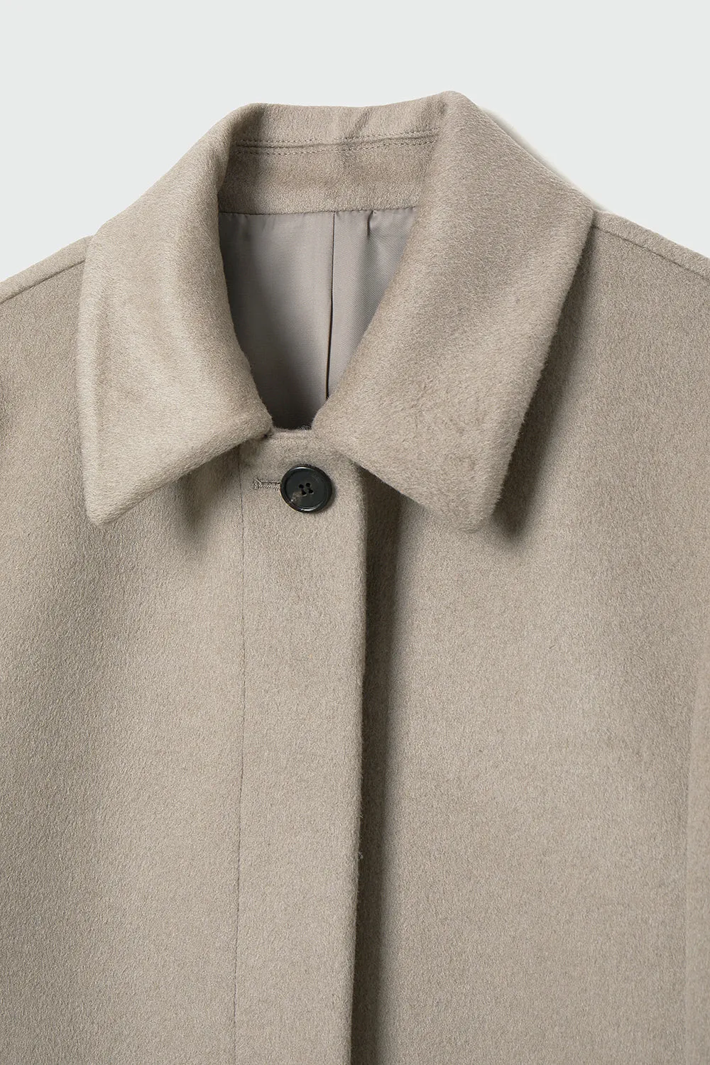 EDUARDO Women Belted Wool-Cashmere Single-Breasted Mac Balmacaan Long Coat.