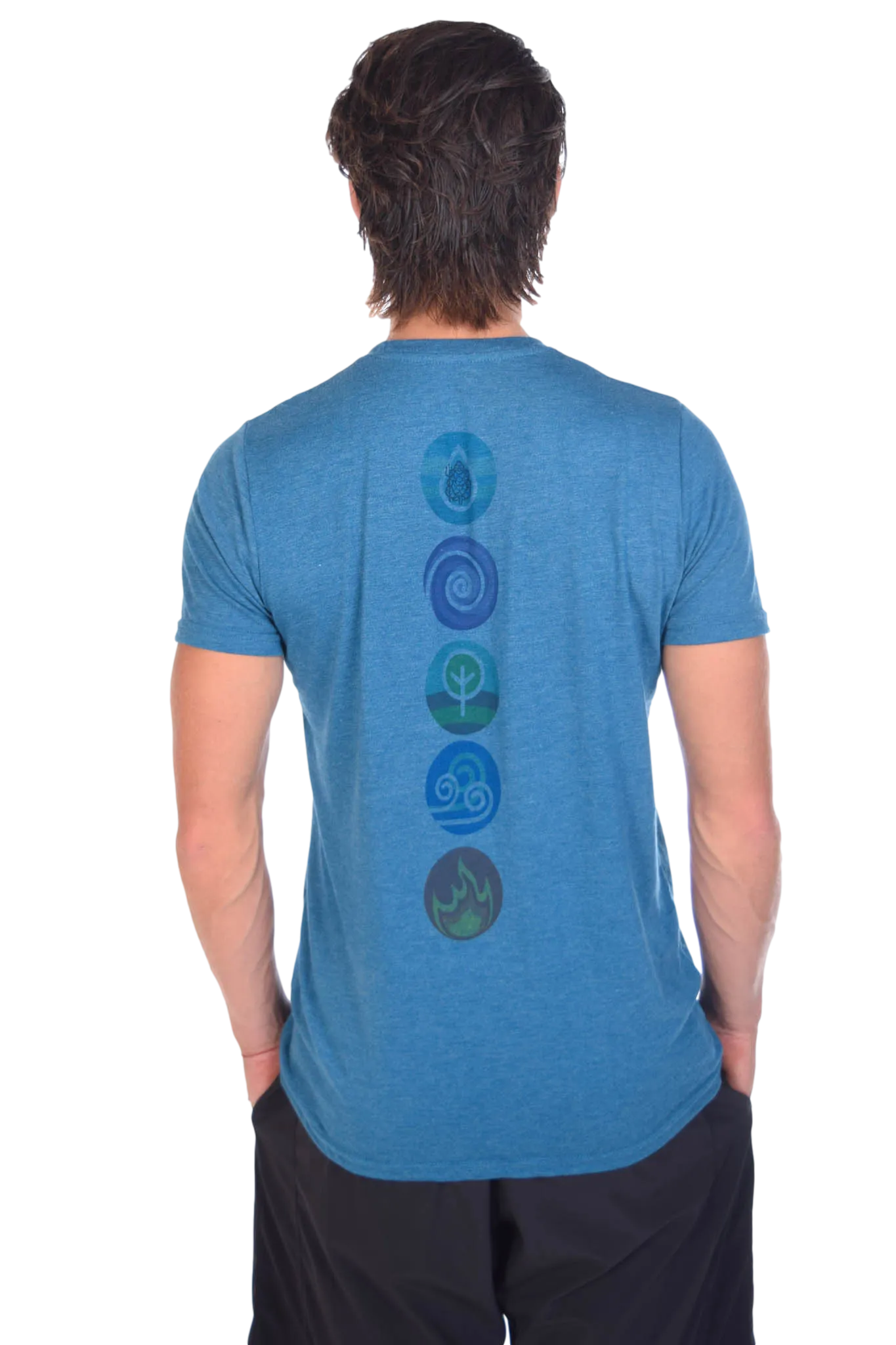 Elements on Back Crystal Vibration Diamond front Tri Blend Crew Neck Tee