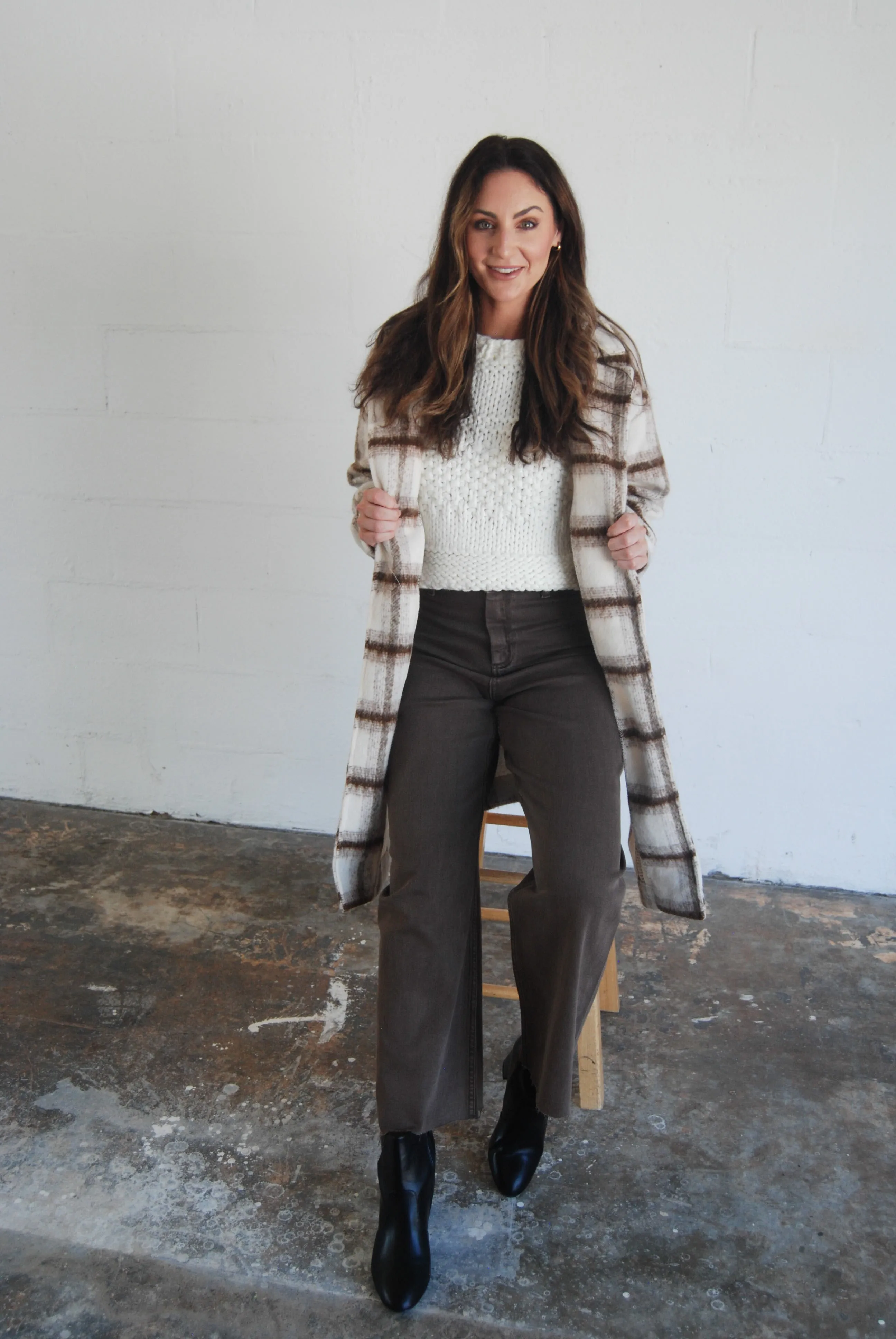 Emily Long Plaid Coat