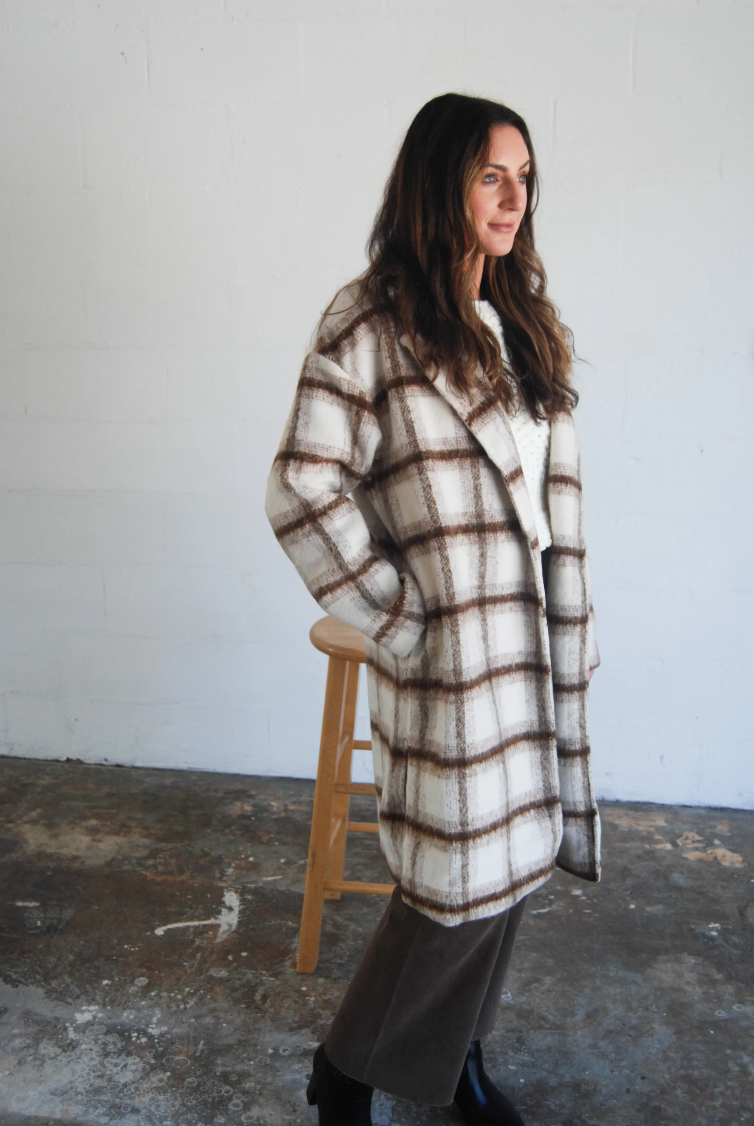 Emily Long Plaid Coat