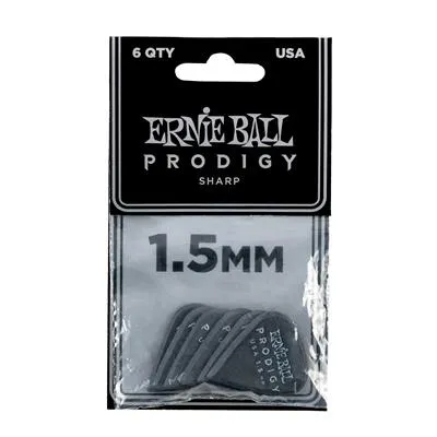 Ernie Ball Prodigy Picks 6-Pack 1.5Mm Black Sharp