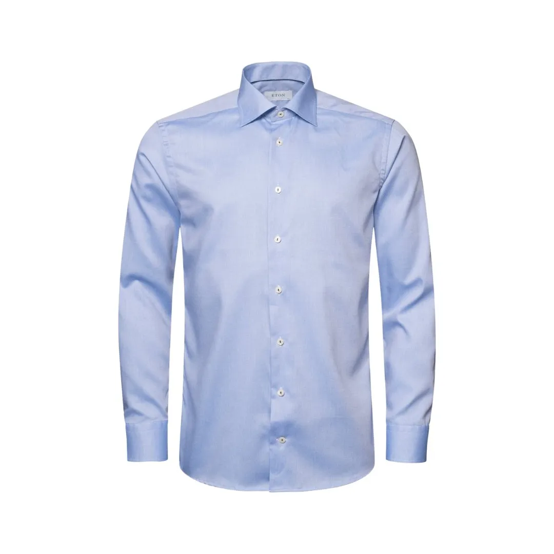 ETON Twill Shirt Contemporary - Pointed Collar LIGHT BLUE