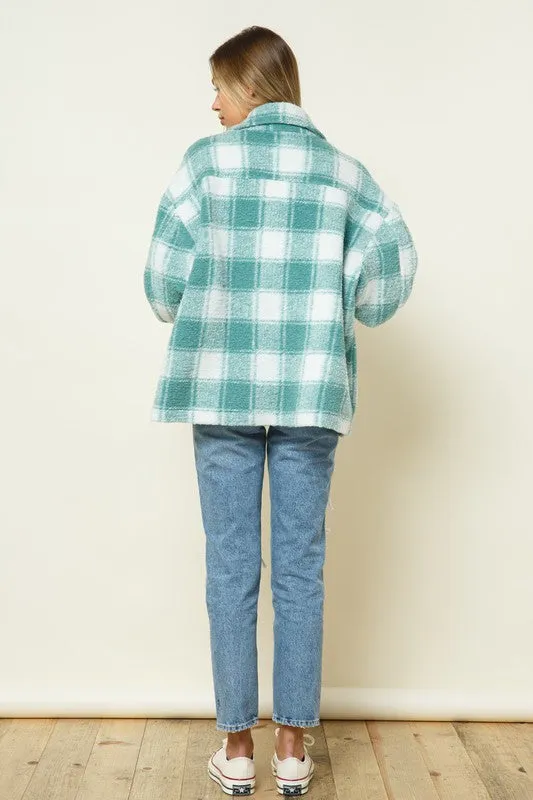 Eva Button Down Plaid Shacket