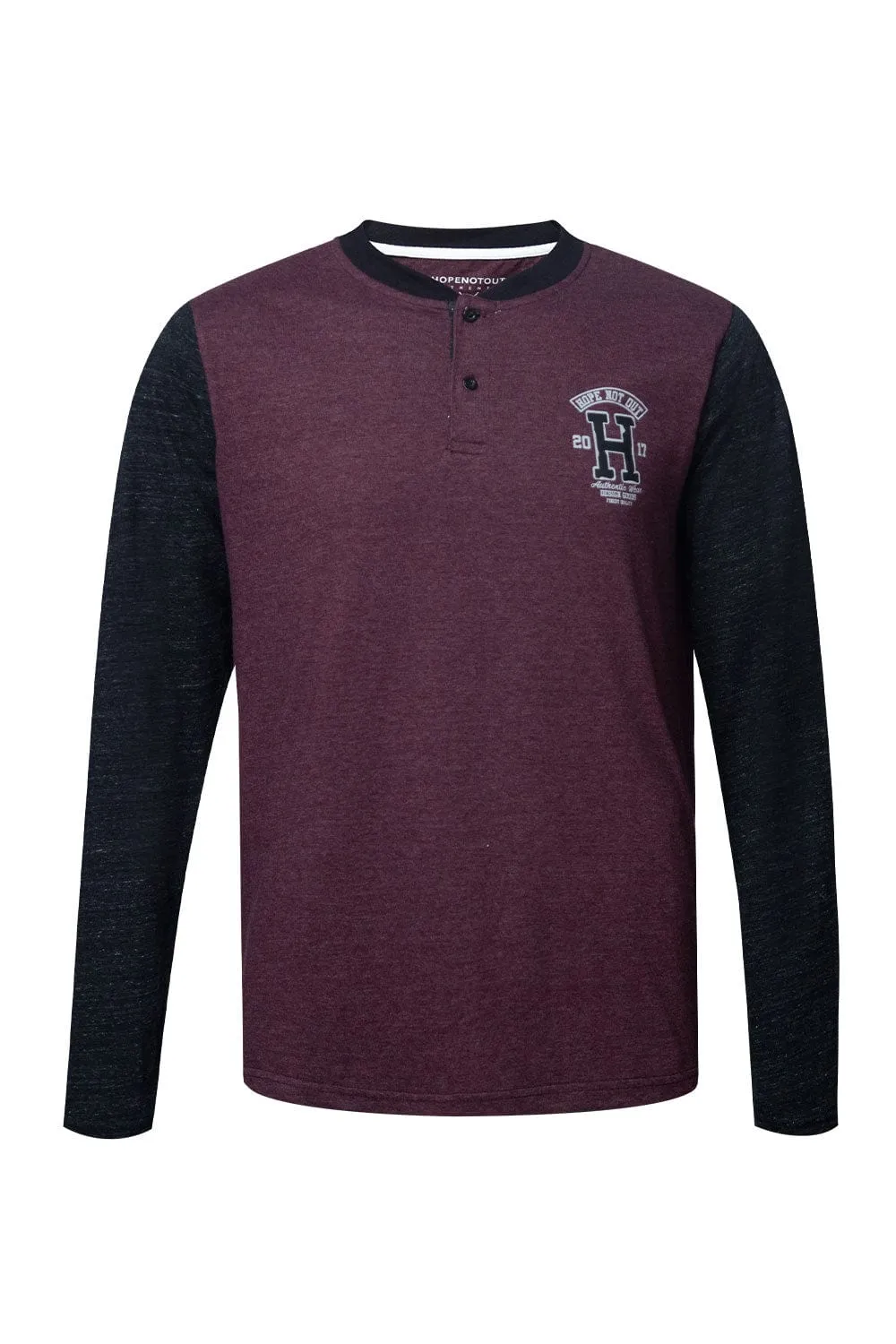 Fashion Henley With Contrast Sleeves