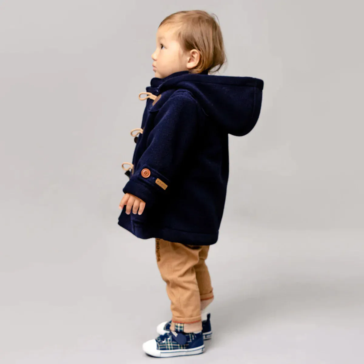 Fleece Duffle Coat - Navy