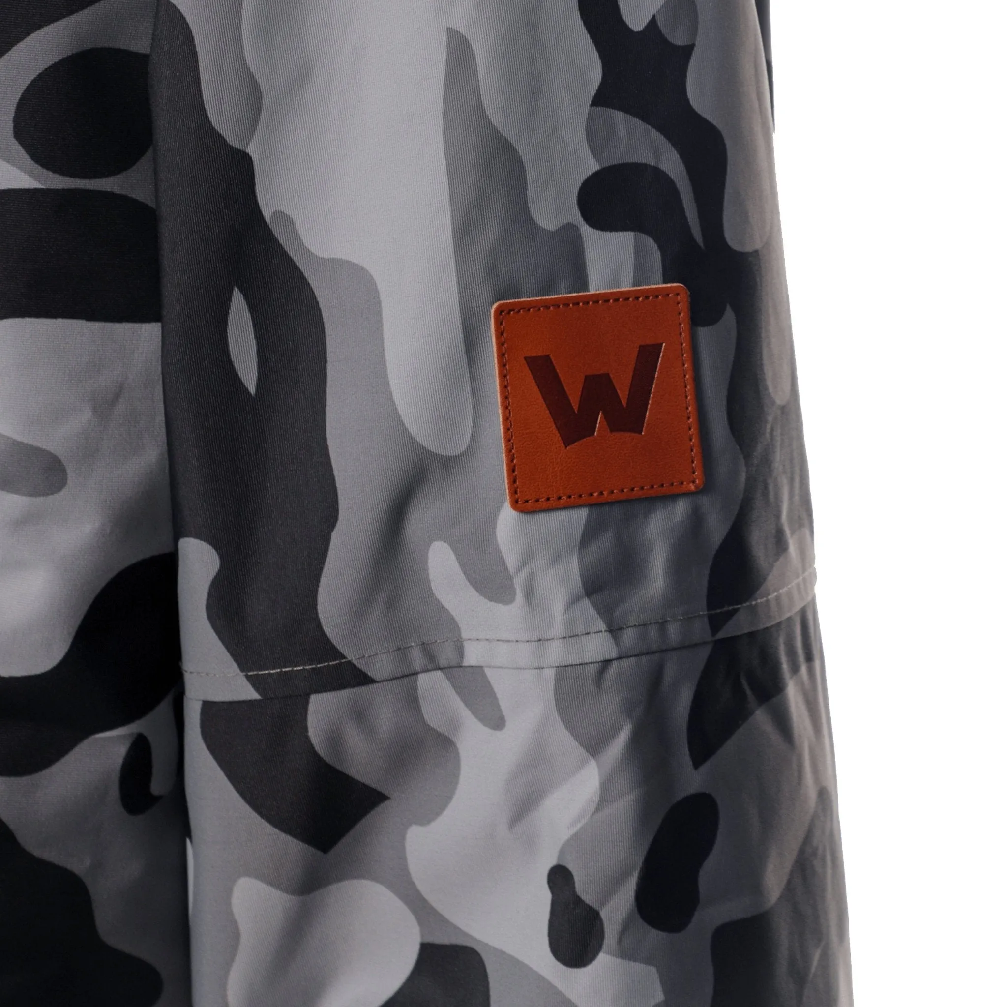 Fleece-Lined Hot Tub Changing Robe | Waterproof & Windproof | Unisex | Grey Camouflage