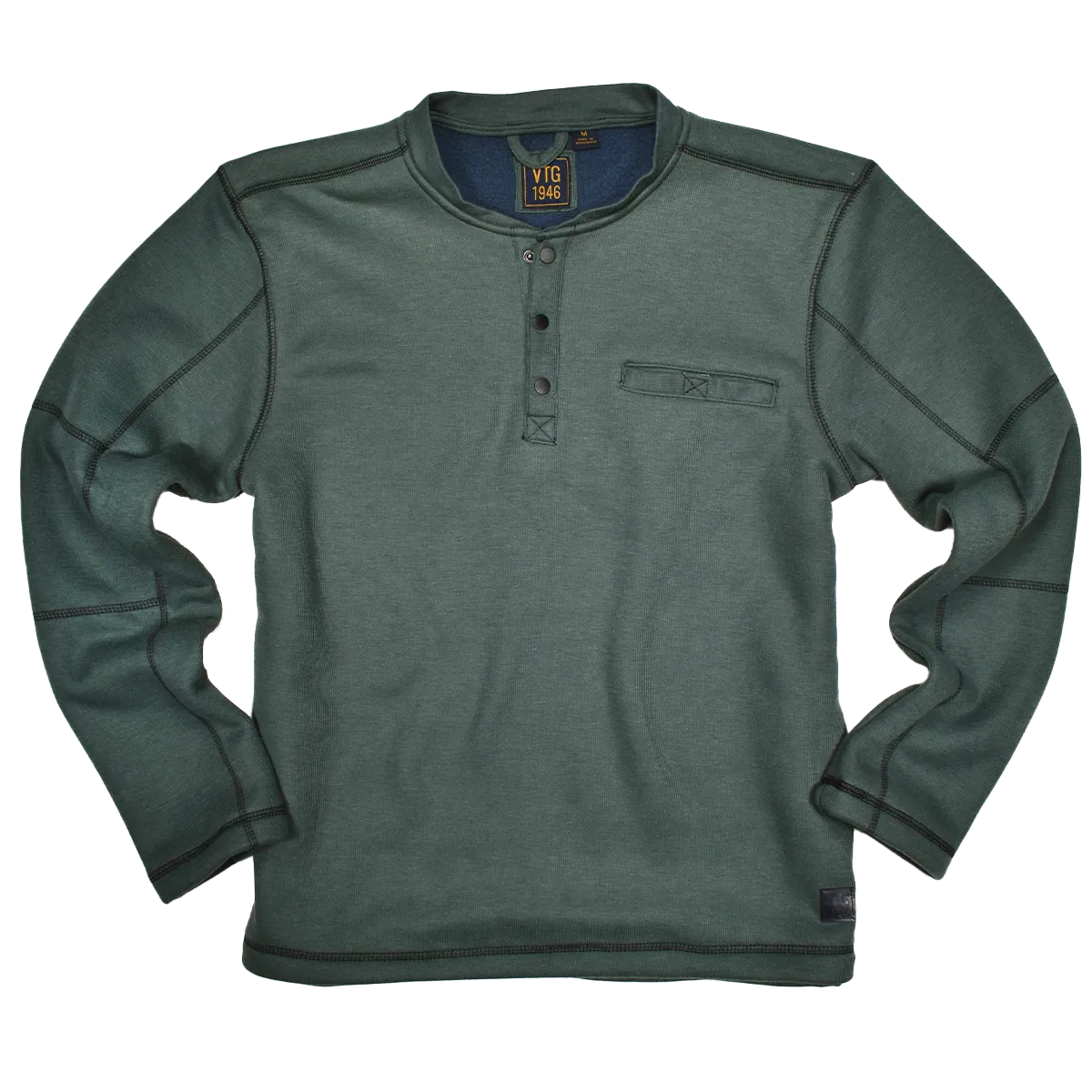 Fleece Lined Rib Henley