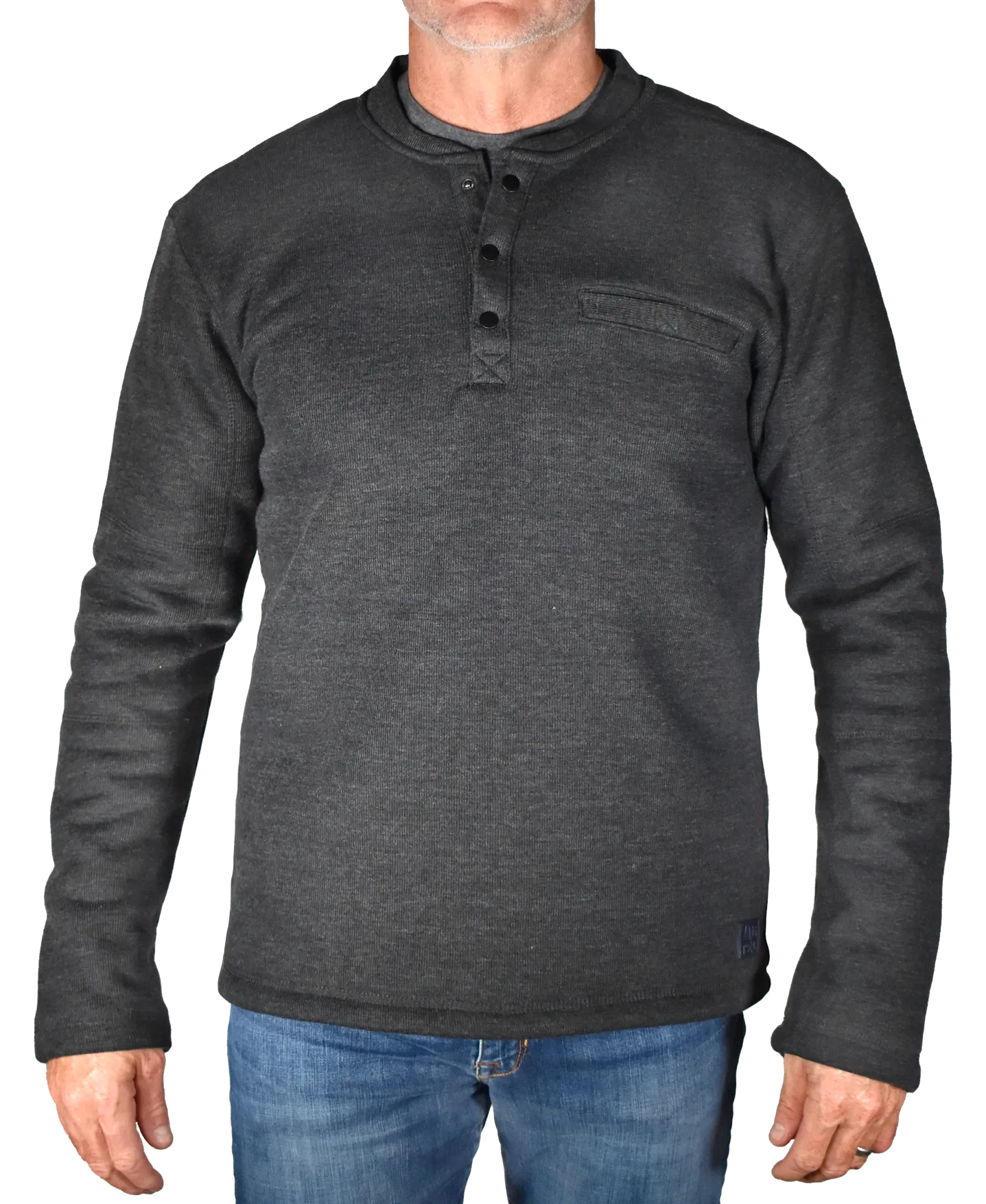 Fleece Lined Rib Henley