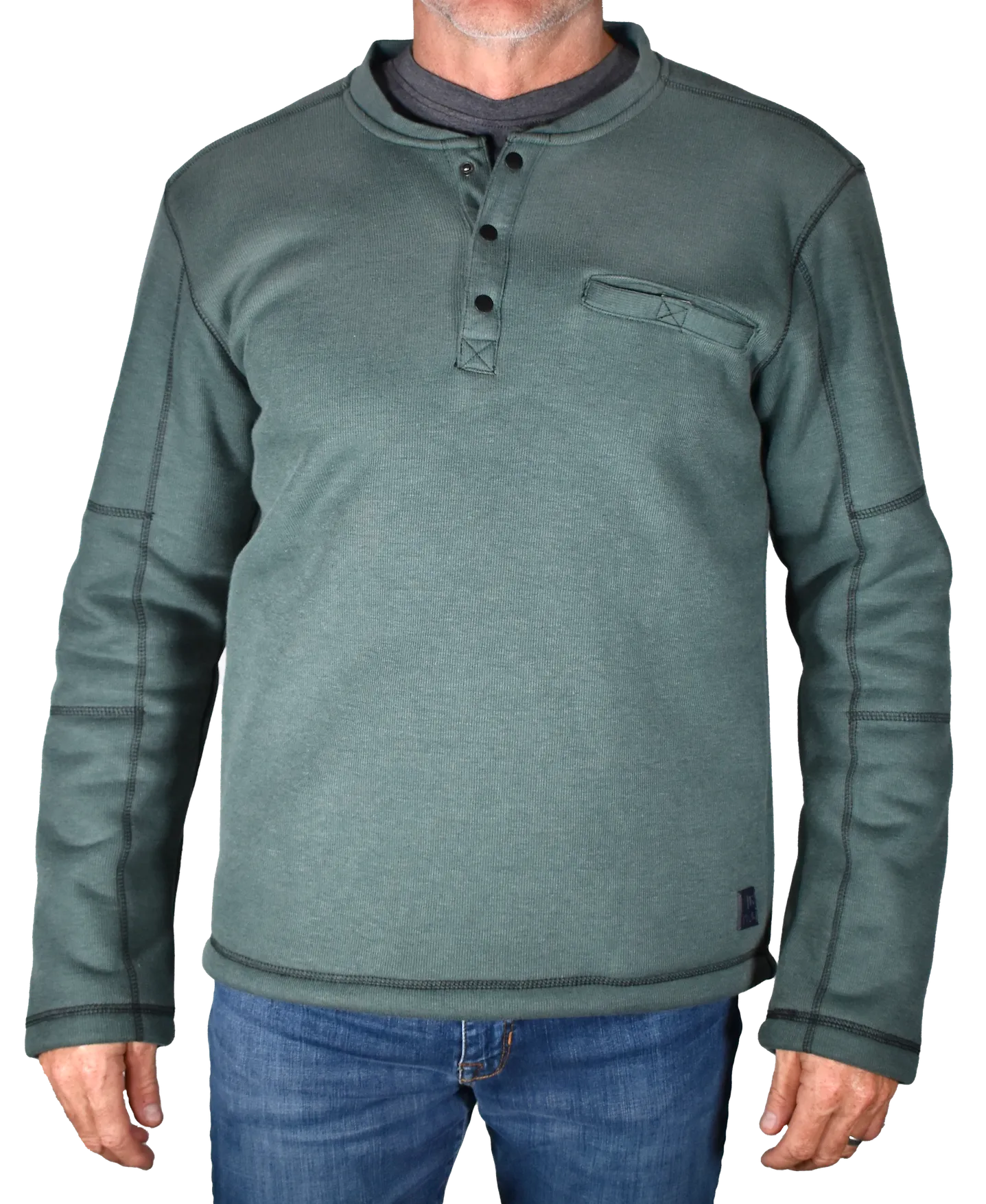 Fleece Lined Rib Henley