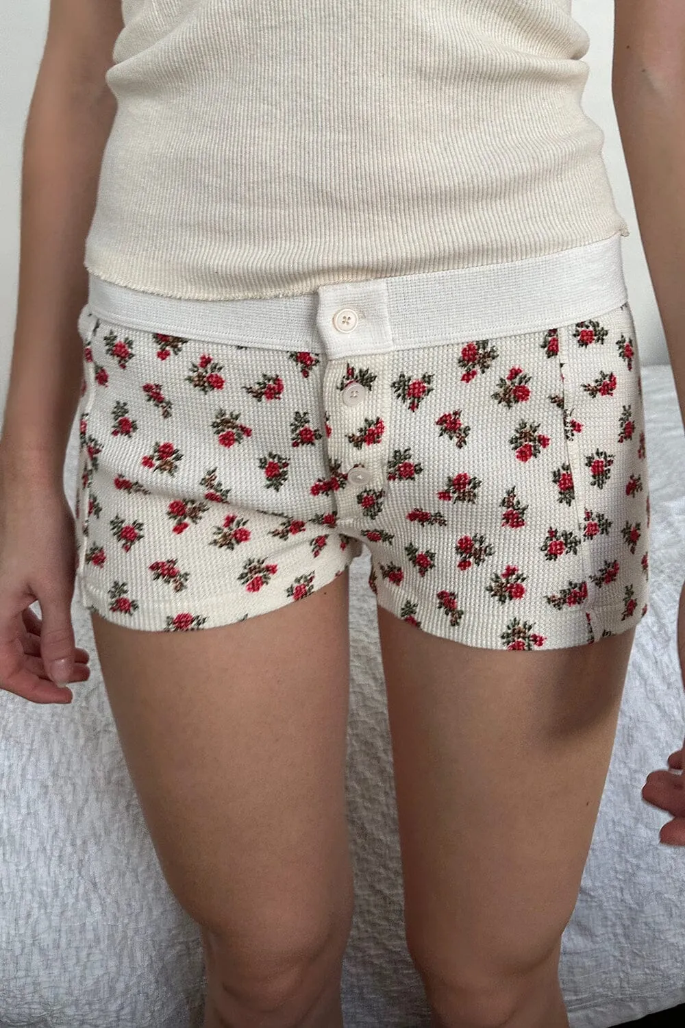 Floral Waffle Boyshort Underwear