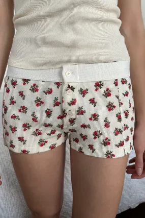 Floral Waffle Boyshort Underwear