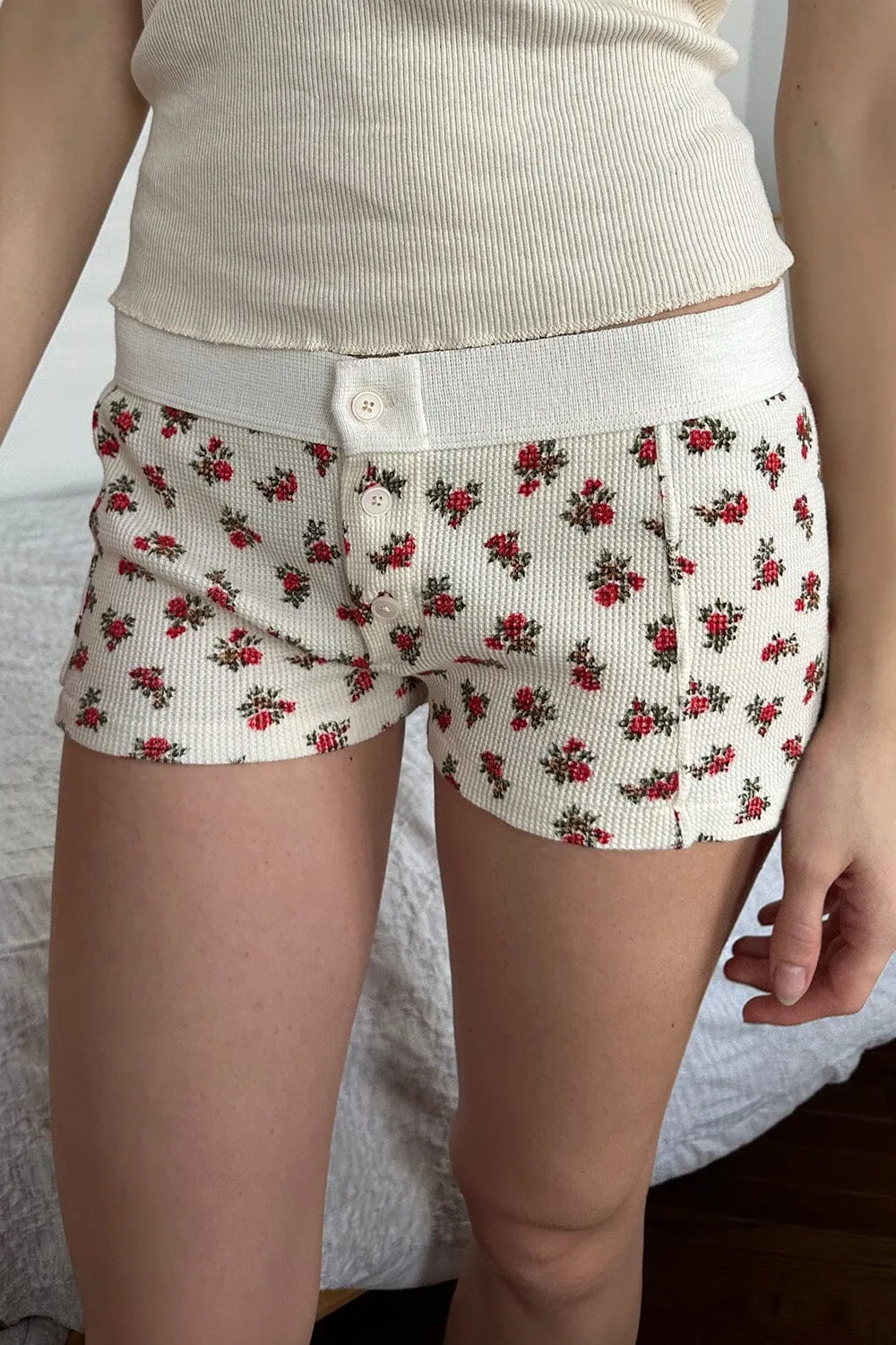 Floral Waffle Boyshort Underwear