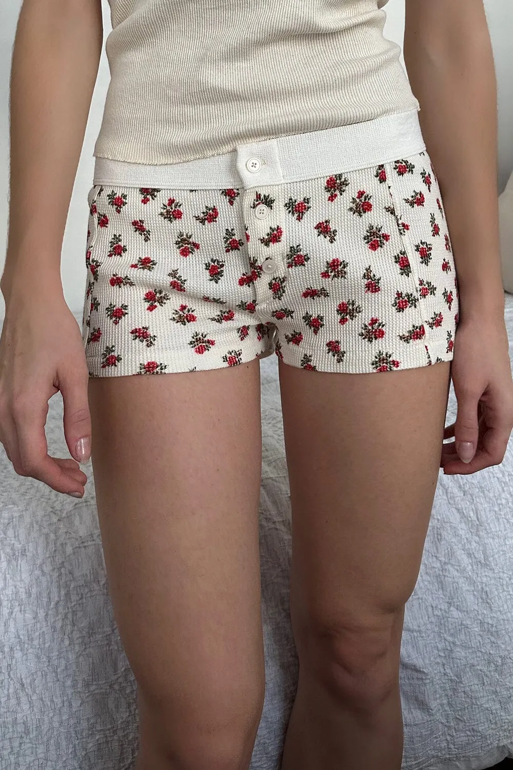 Floral Waffle Boyshort Underwear