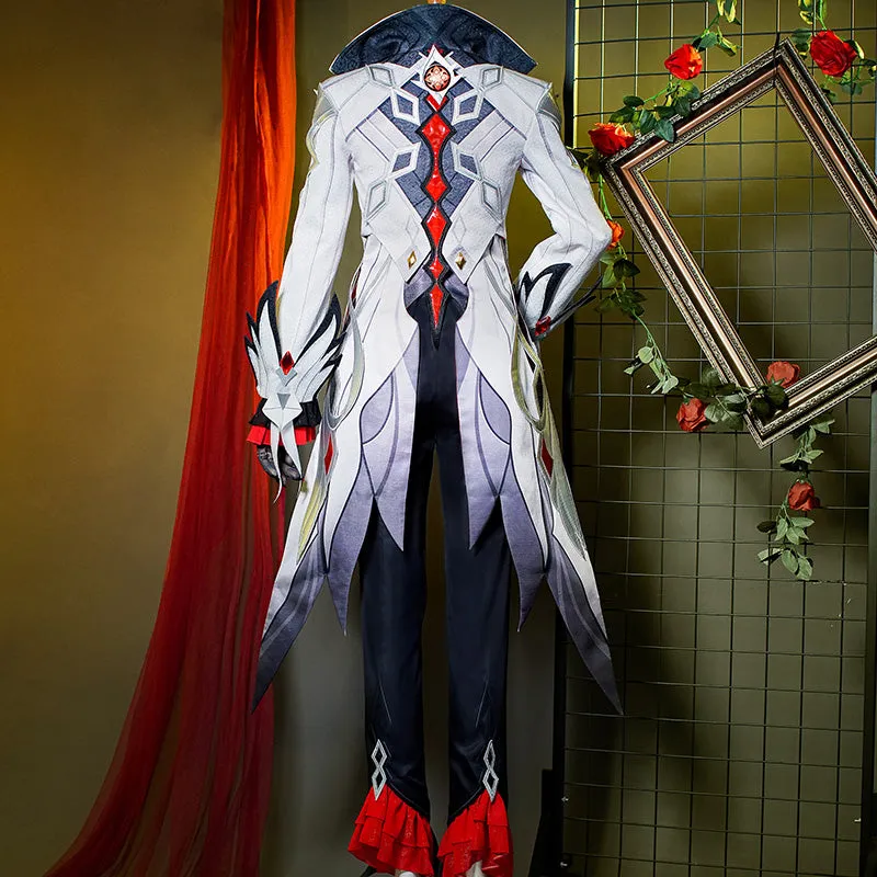 Genshin Impact the Eleven Fatui Harbingers The Knave The Servant Arlecchino Cosplay Costume SR