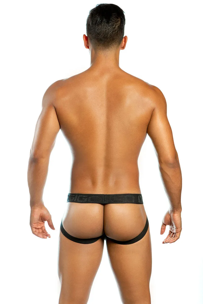 Gigo EASY BLACK Buttoned Mesh Jock Strap Underwear G07206 Size L