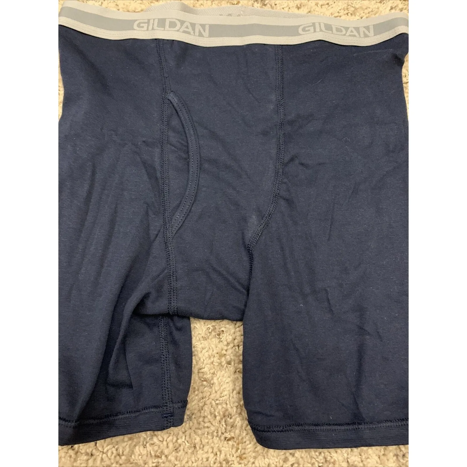 Gildan Men’s Boxer Briefs Medium Navy Blue 100% Cotton