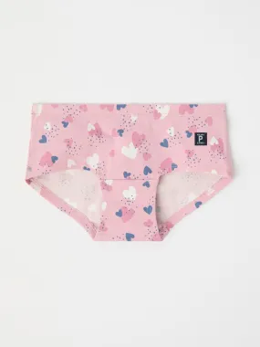 Girls Heart Print Hipster Briefs