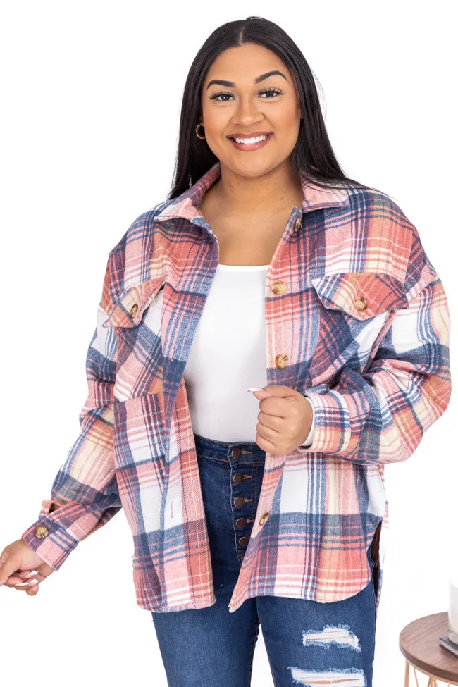 Good Guess Pink Multi Oversized Plaid Shacket FINAL SALE