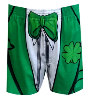 Green Tie Tuxedo Dinner Jacket Lucky Day Boxers