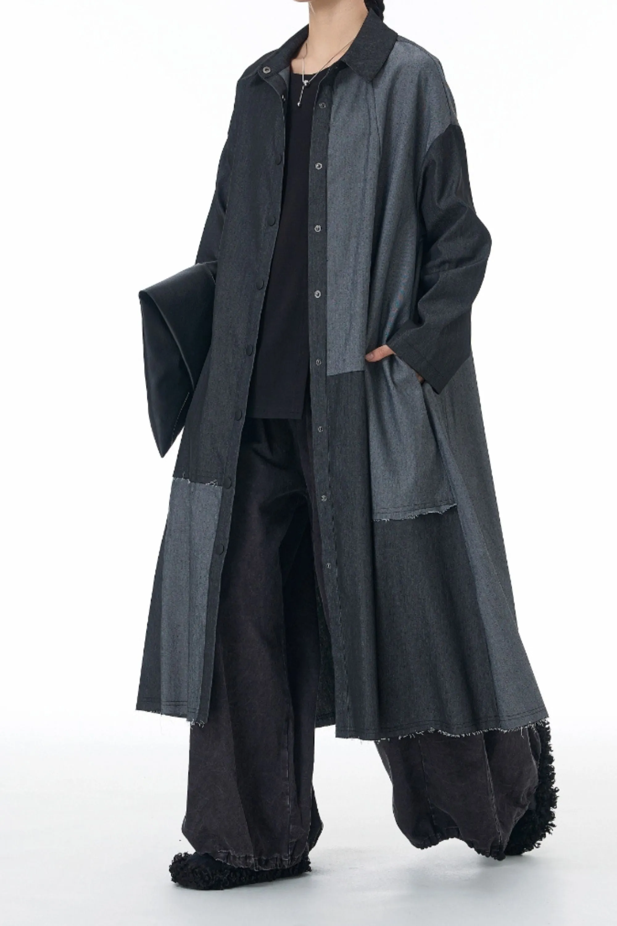 GreyOut Denim Trench