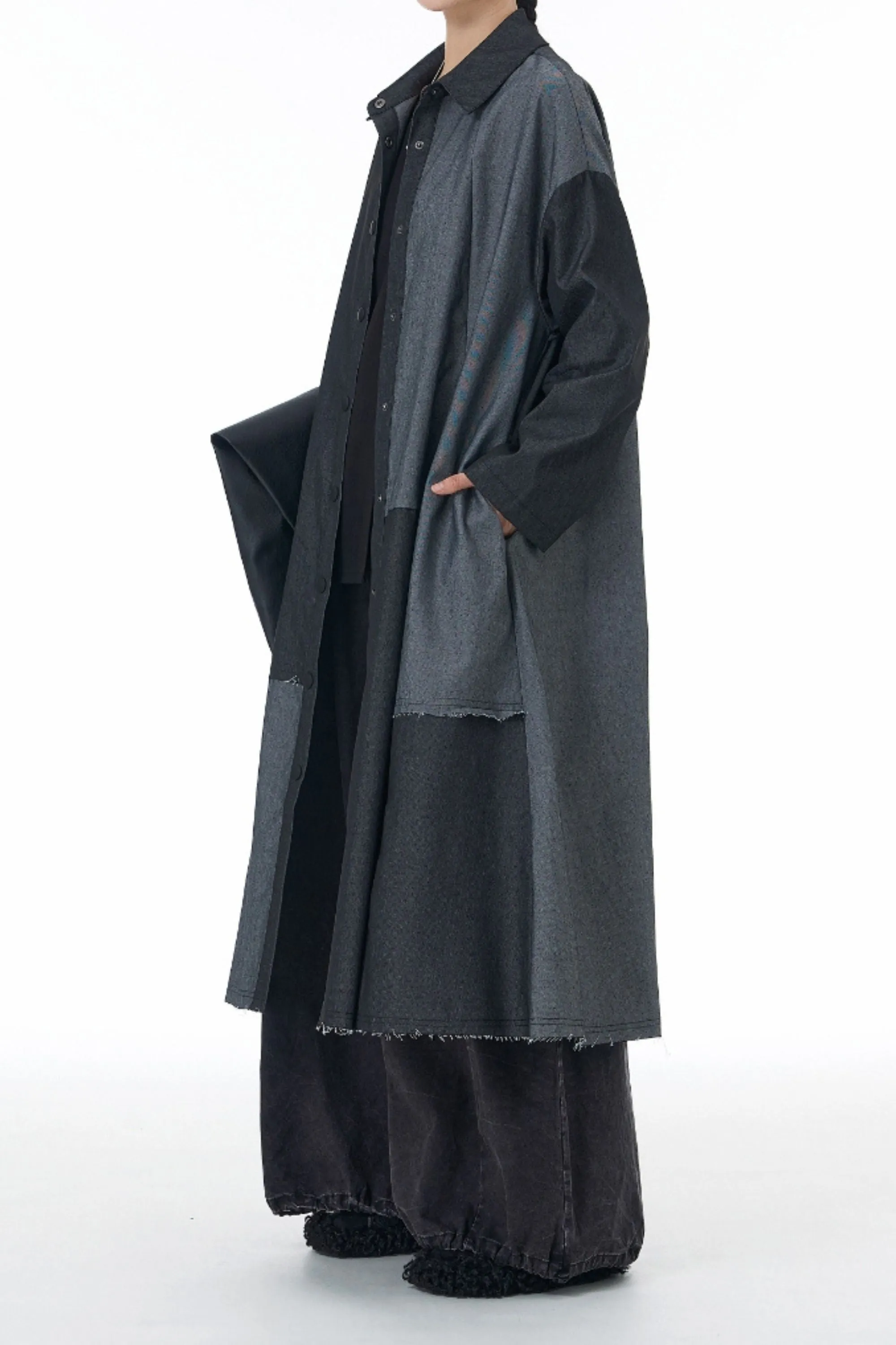 GreyOut Denim Trench