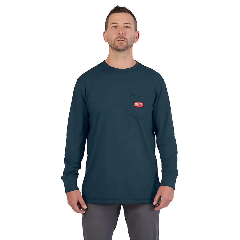 GRIDIRON™ Pocket T-Shirt - Long Sleeve Blue 3X