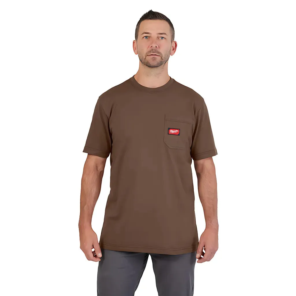 GRIDIRON™ Pocket T-Shirt - Short Sleeve Brown L