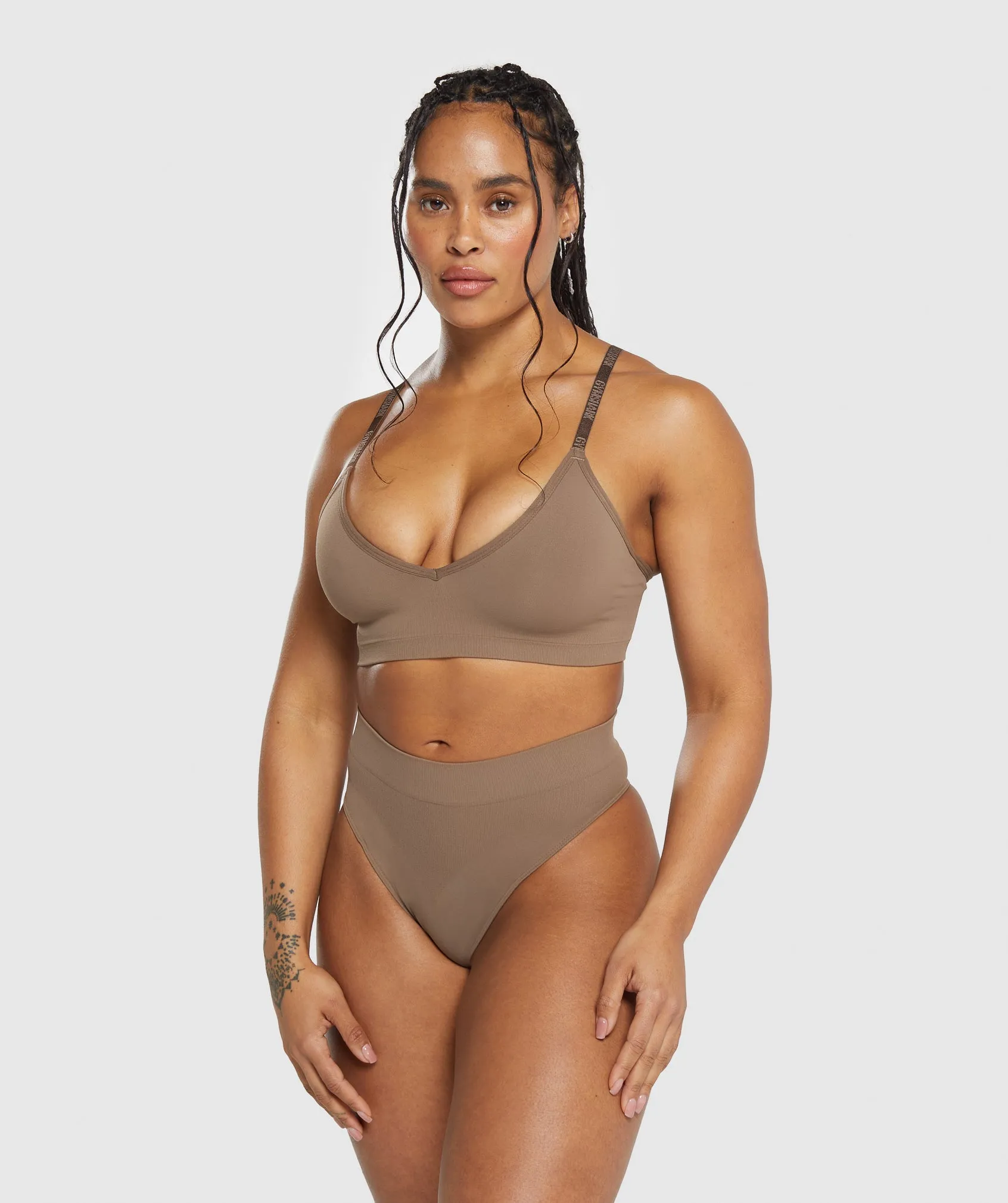 Gymshark Seamless High Waisted Thong - Soul Brown