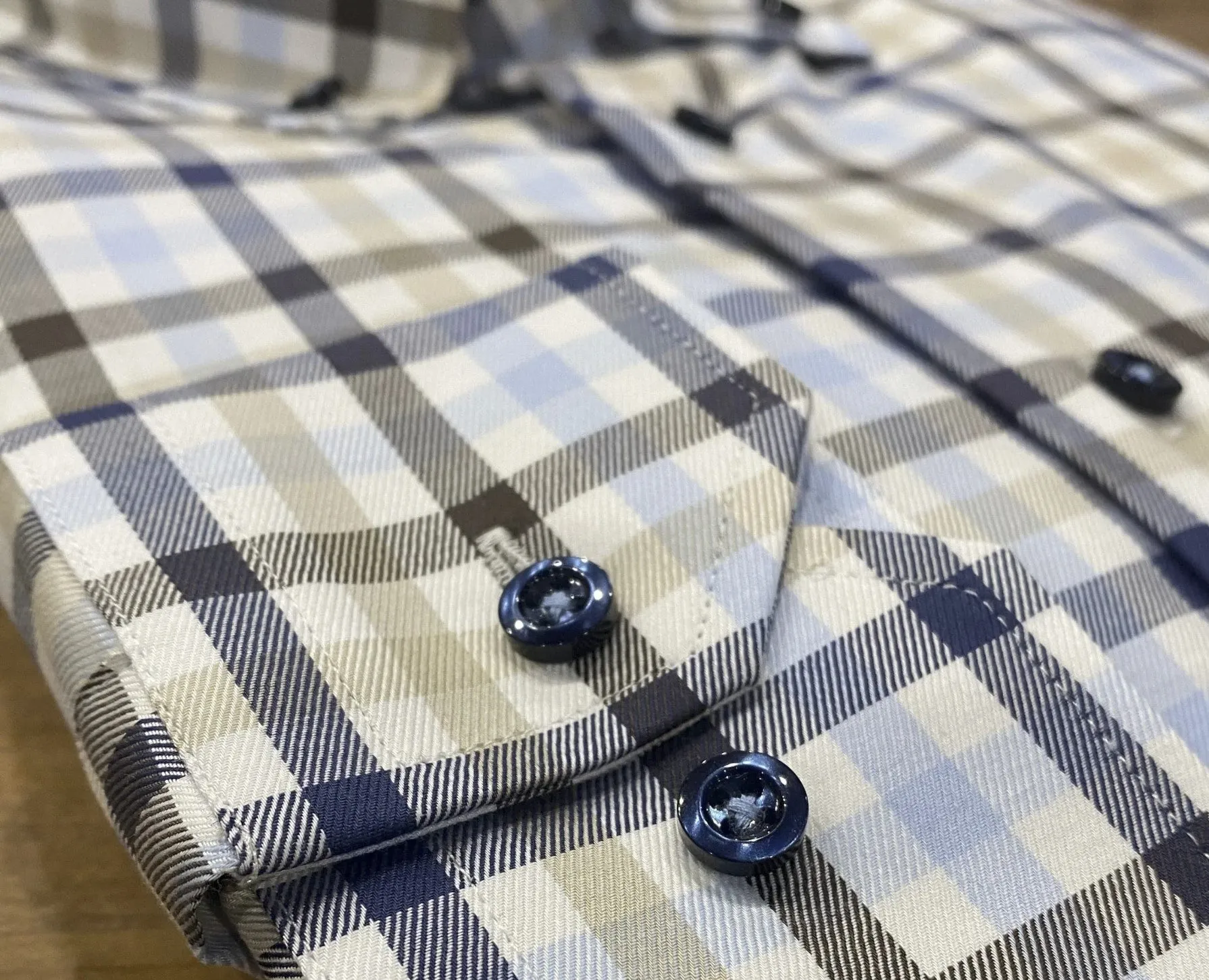 Hagen Navy/Khaki/Sky Plaid Shirt