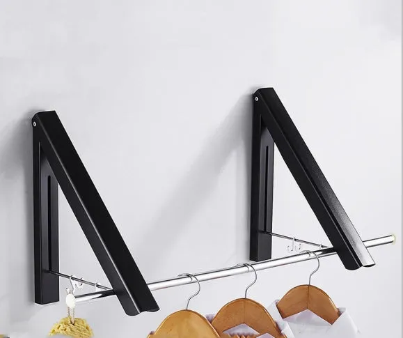 HomeRock Punch-free Space Aluminum Foldable Invisible Folding Retractable Wall Hanger for Waterproof Hanging Underwear Coat Hanger