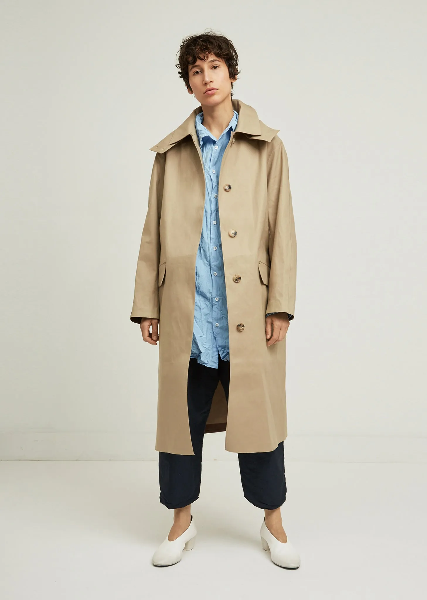 Hooded Cotton Trench Coat