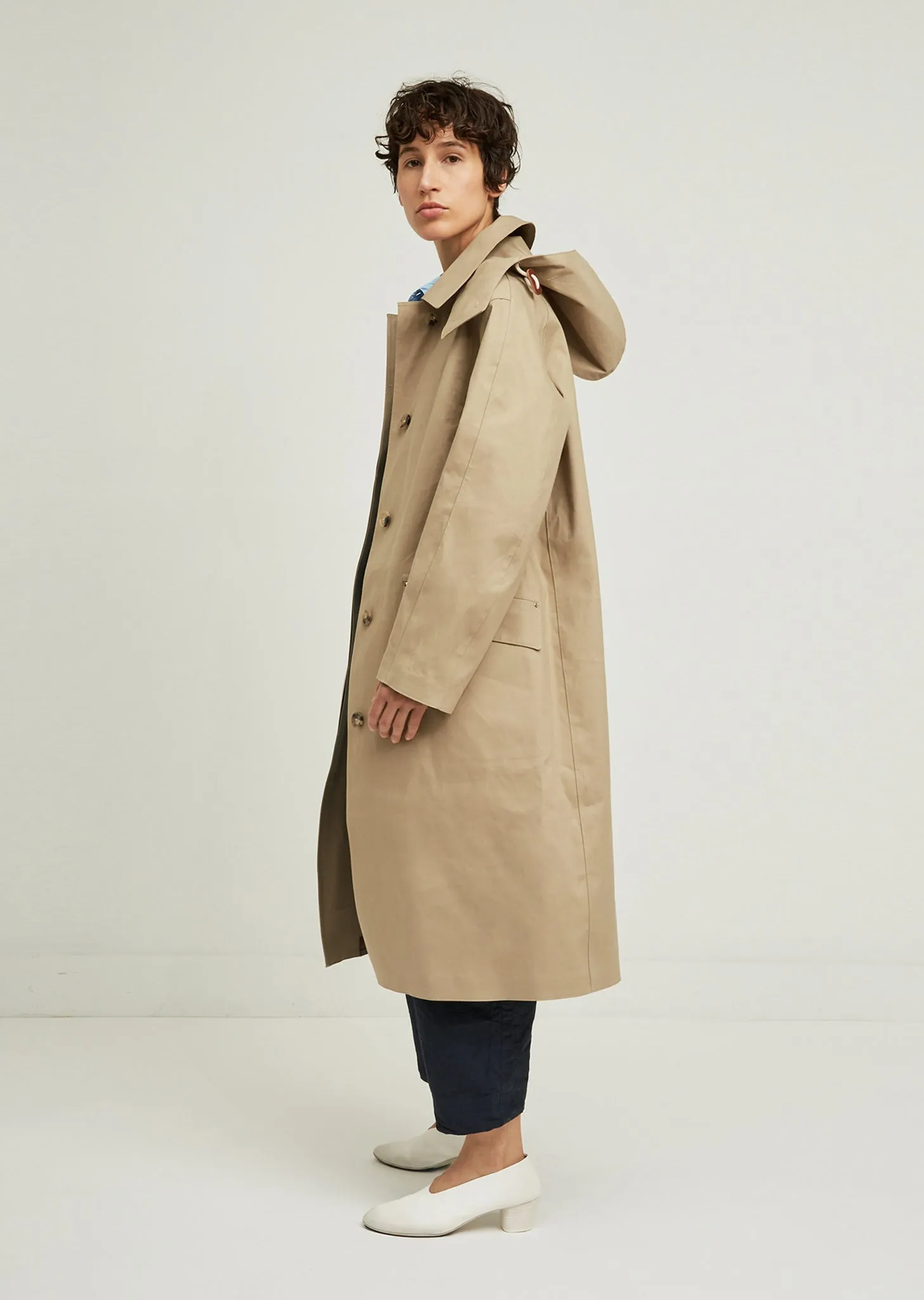 Hooded Cotton Trench Coat