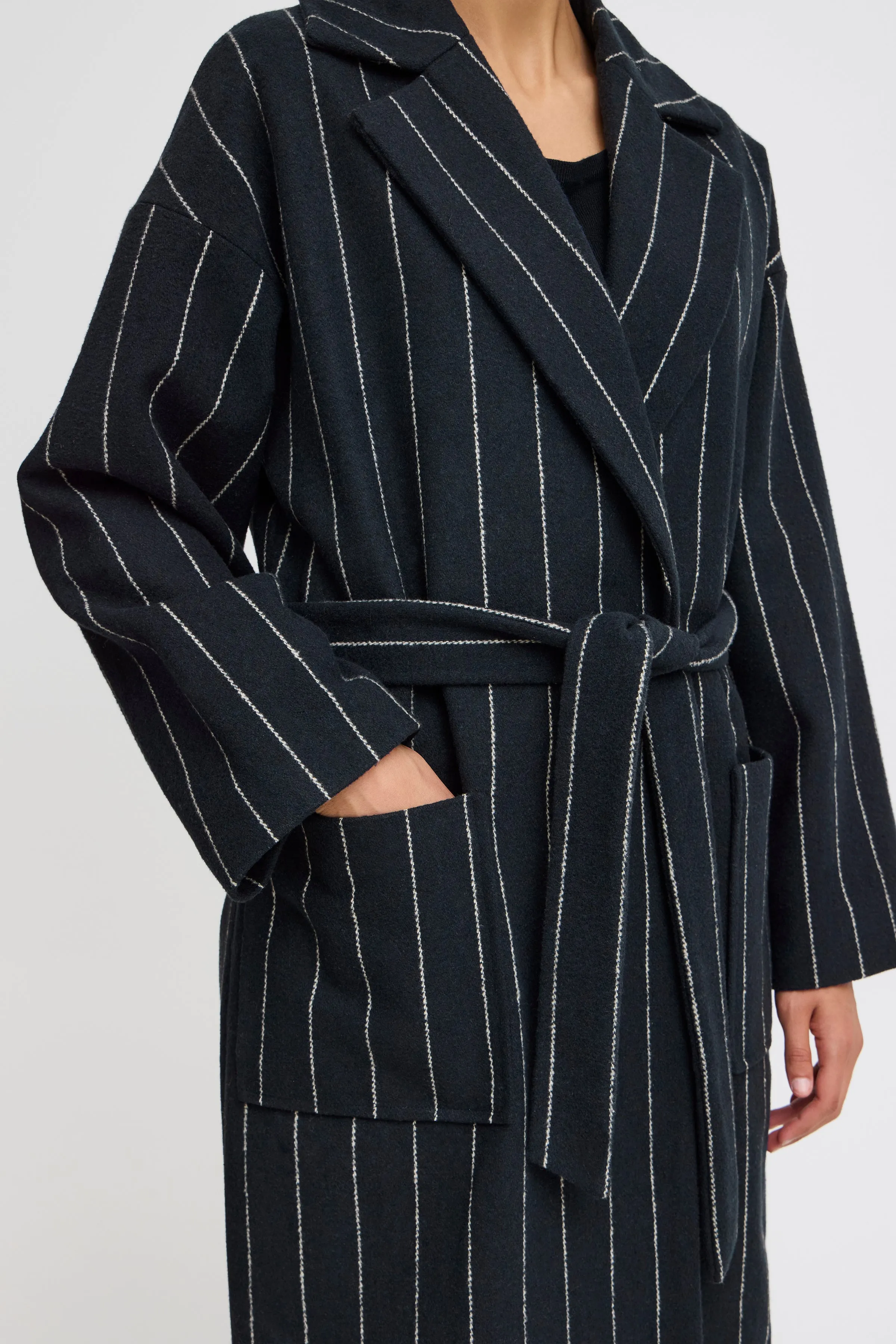 Jannet Pinstripe Jacket in Total Eclipse