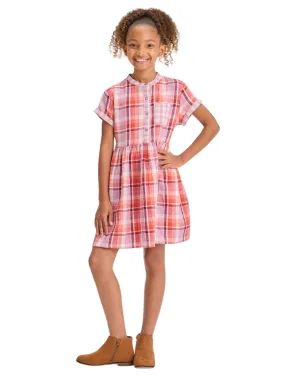 Kids Girl's Plaid Dress,Multi