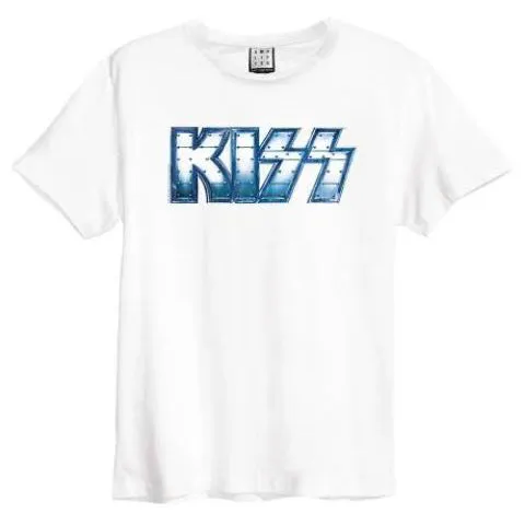 Kiss T-Shirt  - Distressed Metal Logo, White