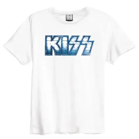 Kiss T-Shirt  - Distressed Metal Logo, White