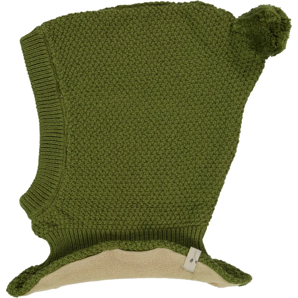 Knitted Balaclava Pomi - winter moss