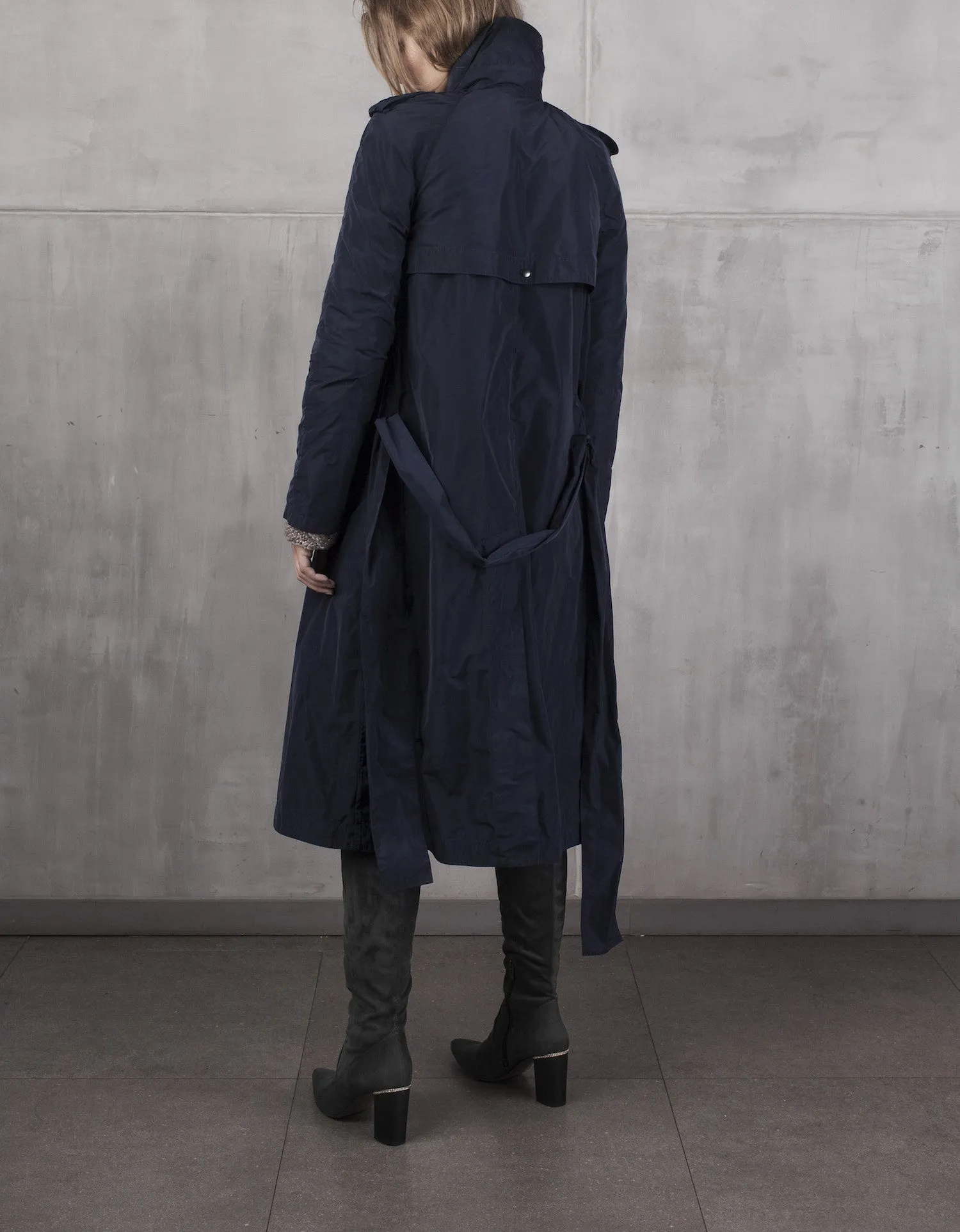 KristarDesign - Ink blue transeasonal trench coat Anna French