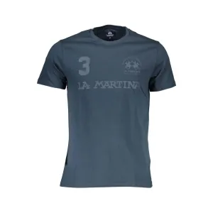 La Martina Blue Cotton Men T-Shirt