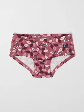 Leaf Print Girls Hipster Briefs