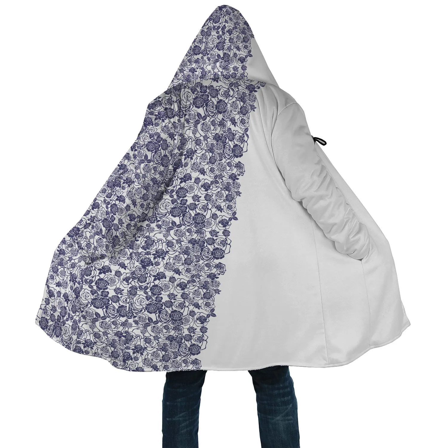 Lee's Excellent Hooded Coat - Cobalt Roses