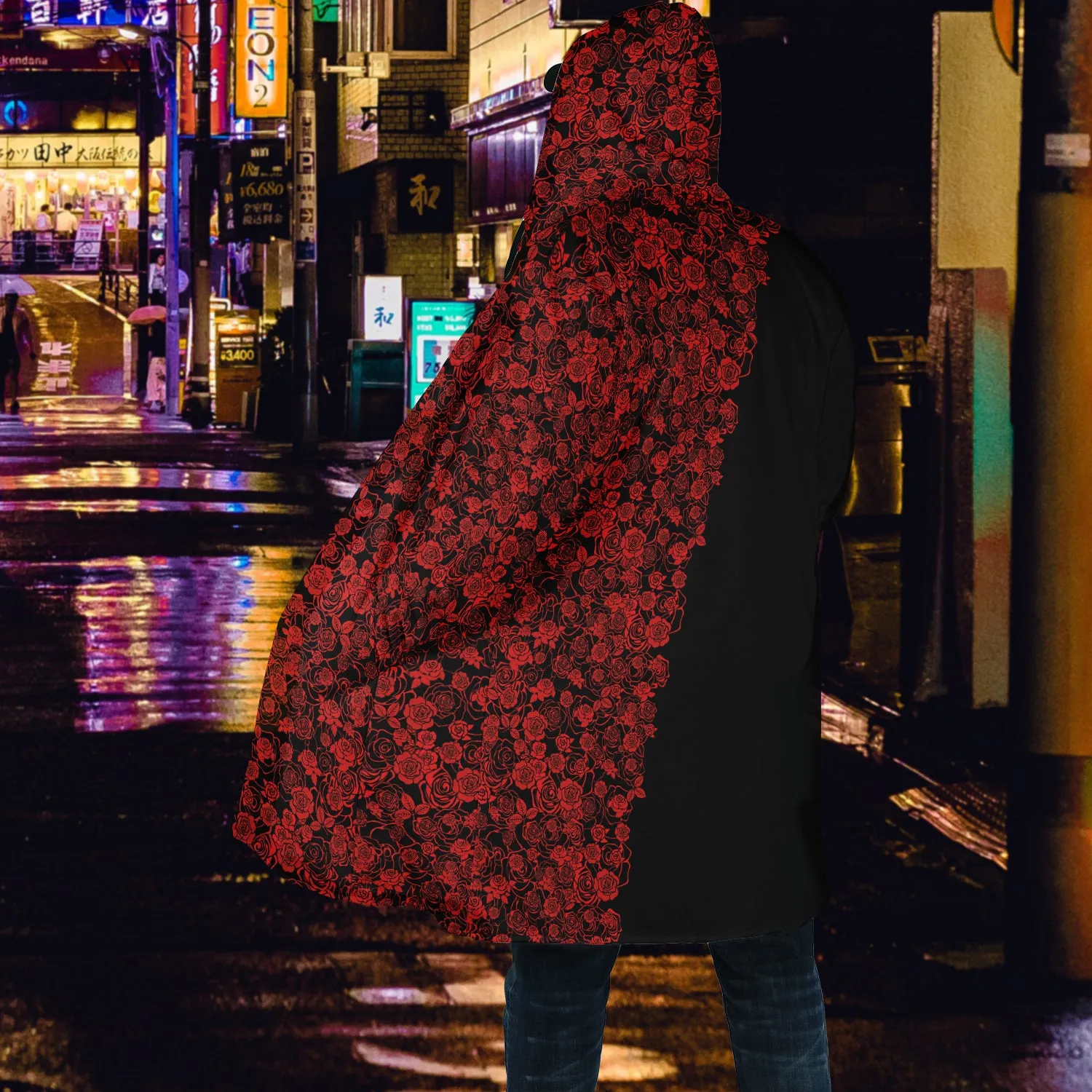 Lee's Excellent Hooded Coat - Red Roses