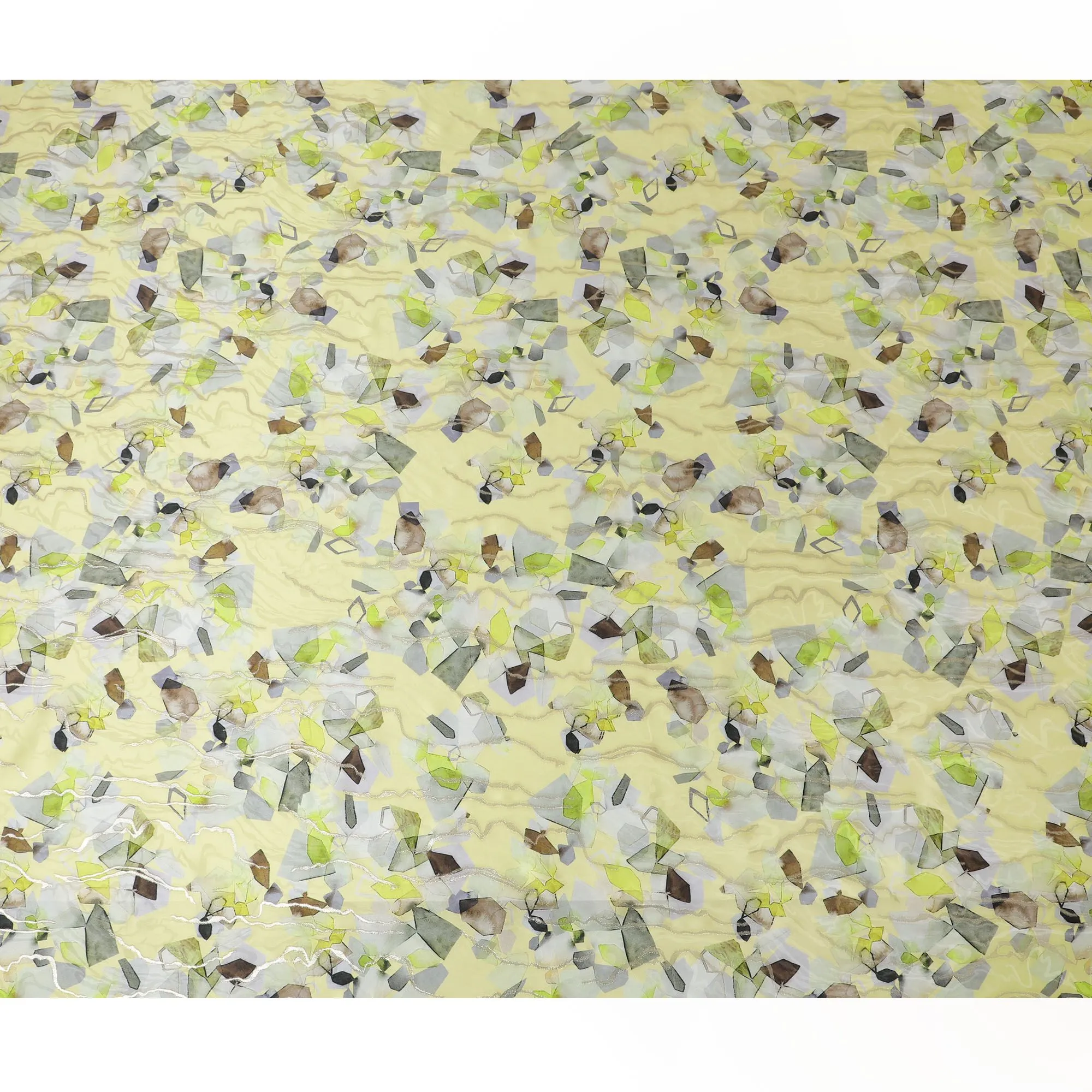 Lime Green Pure Silk Satin Fabric: Zesty and Fresh - D17616