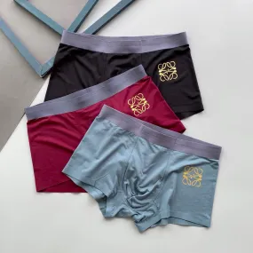 Loe Gold Crested 3 IN 1 Pack Wine, Black And Green Boxers