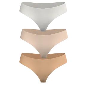 Low Rise Thong 3 Pack [Light Neutrals]