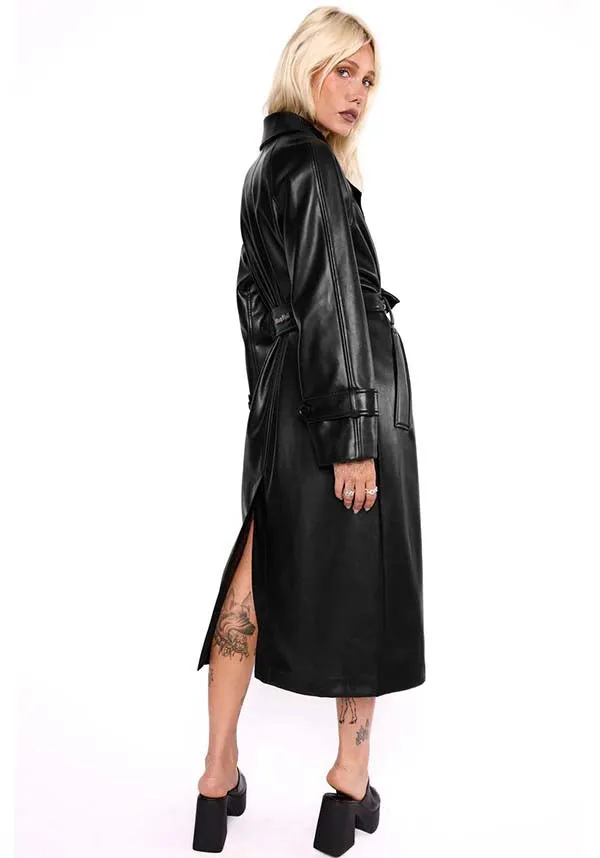 Mara Faux Leather | TRENCH COAT