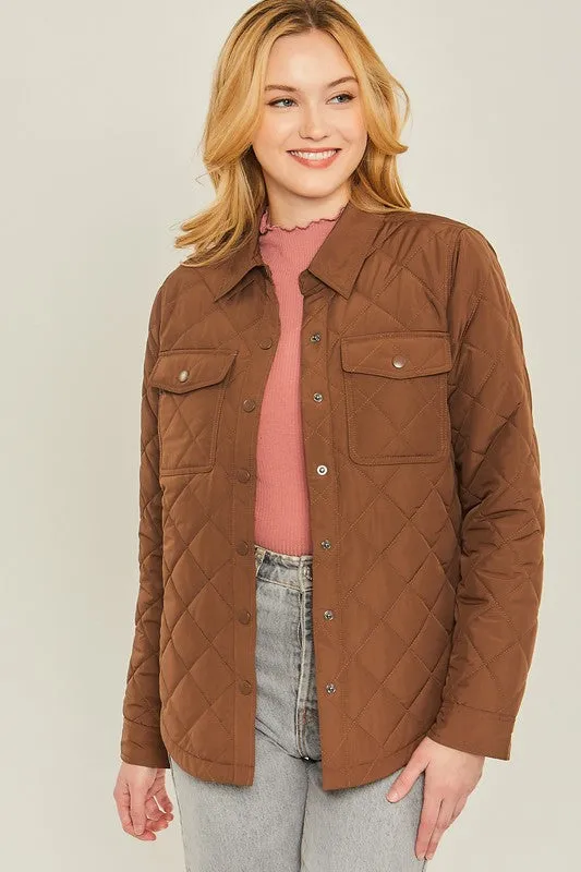 Melissa Woven Solid Bust Pocket Shacket