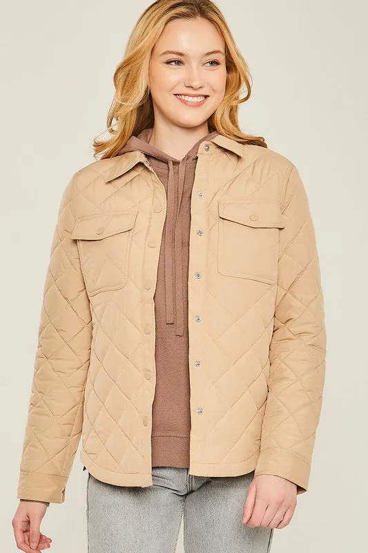 Melissa Woven Solid Bust Pocket Shacket